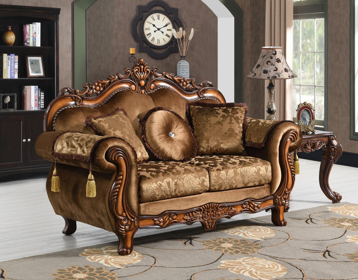 Traditional Brown Sofa & Loveseat Group