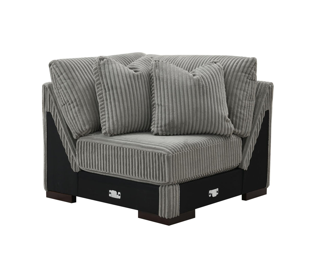 Gray Modular Sectional with Speaker Console