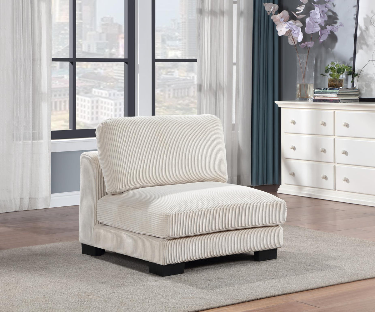 Beige Modular Sectional with Pillows