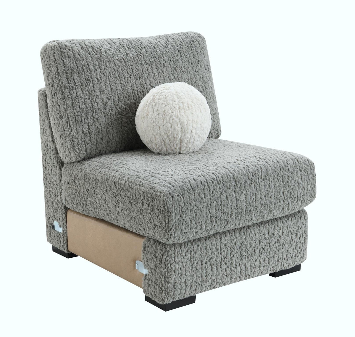 Gray Corduroy Modular Sectional with Chaise
