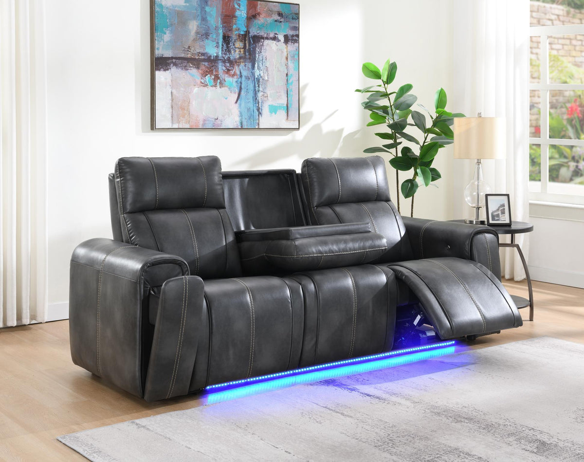 Dark Gray Power Reclining Collection with Fridge & Massage