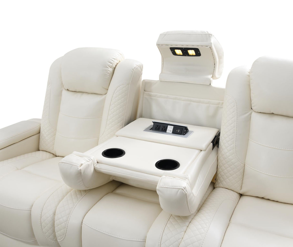 White LED Power Reclining Sofa Collection