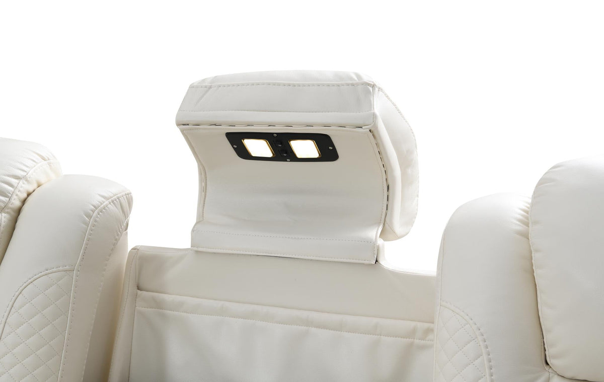White LED Power Reclining Sofa Collection