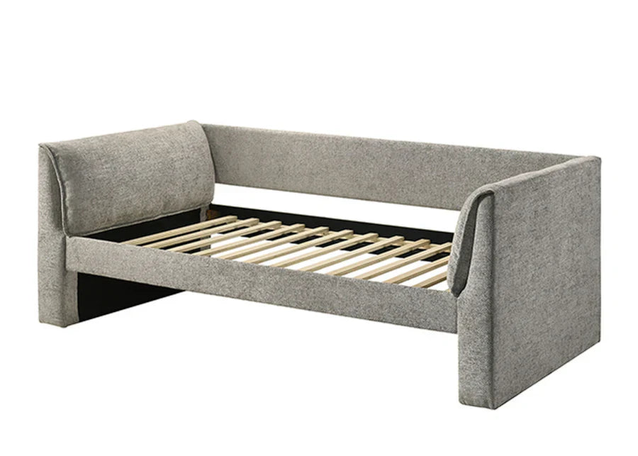 Upney Contemporary Slate Gray Fabric Fully Upholstered Twin Daybed with Trundle