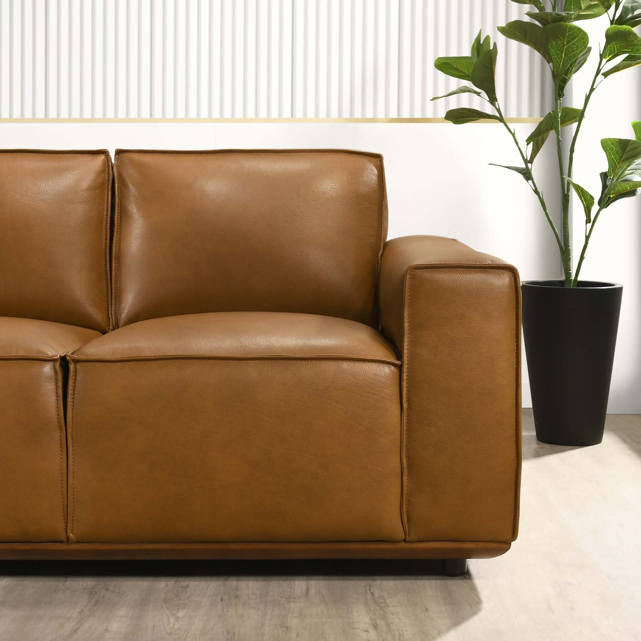 Urban Tan Leather Sofa