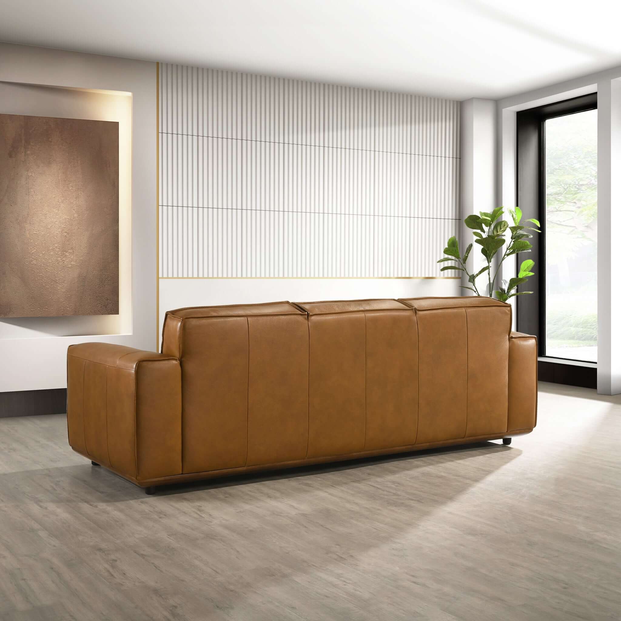 Urban Tan Leather Sofa