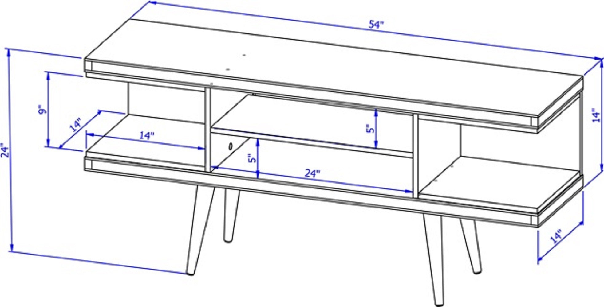 Utopia Free-Standing Black TV Stand