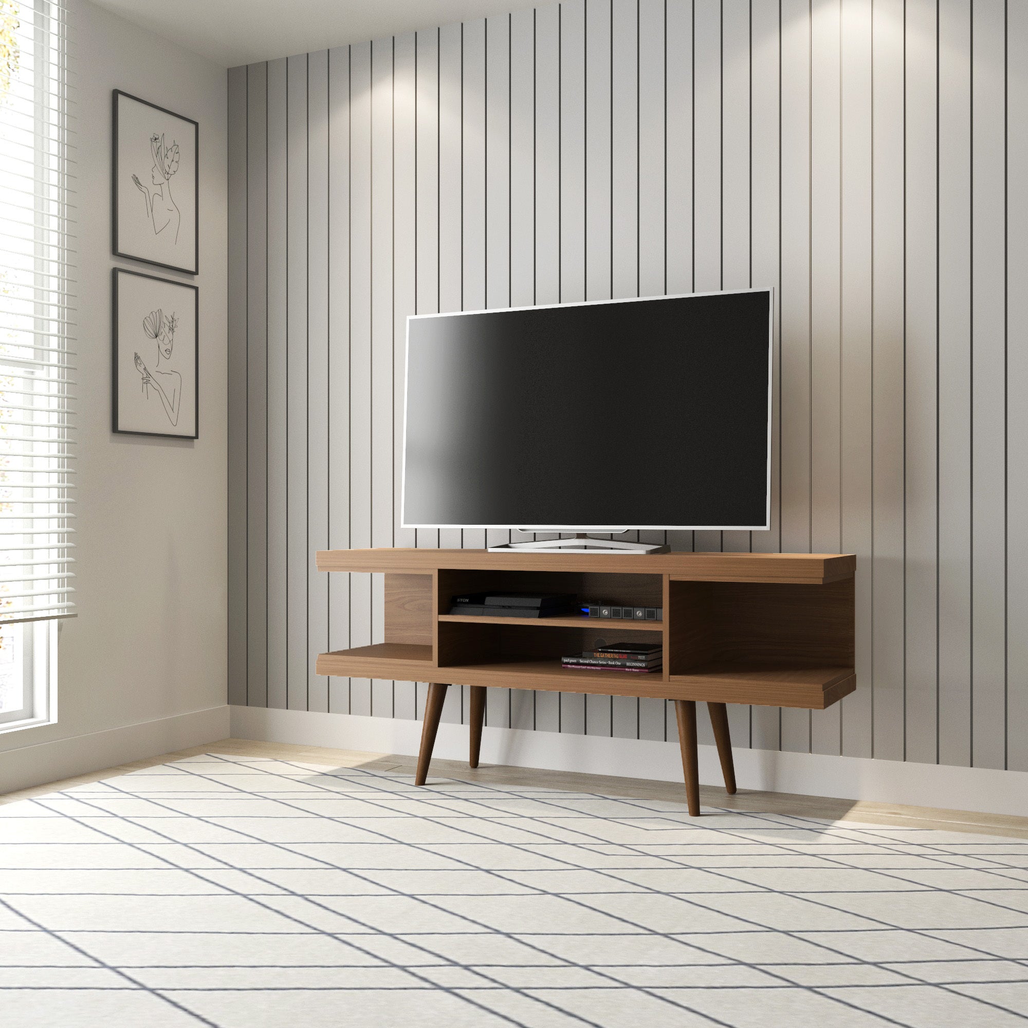 Utopia Free-Standing Maple Cream TV Stand