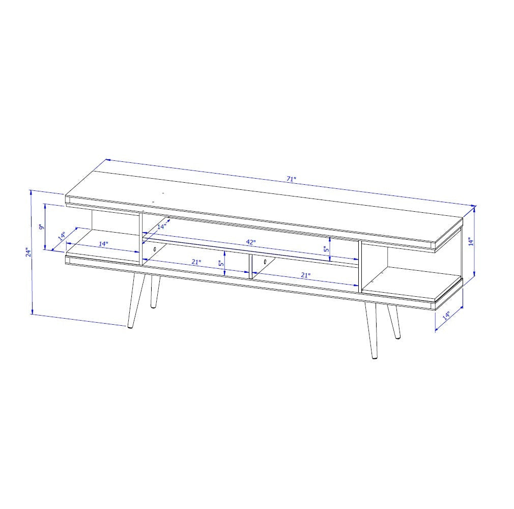 Utopia Free-Standing Off White and Maple Cream 71" TV Stand