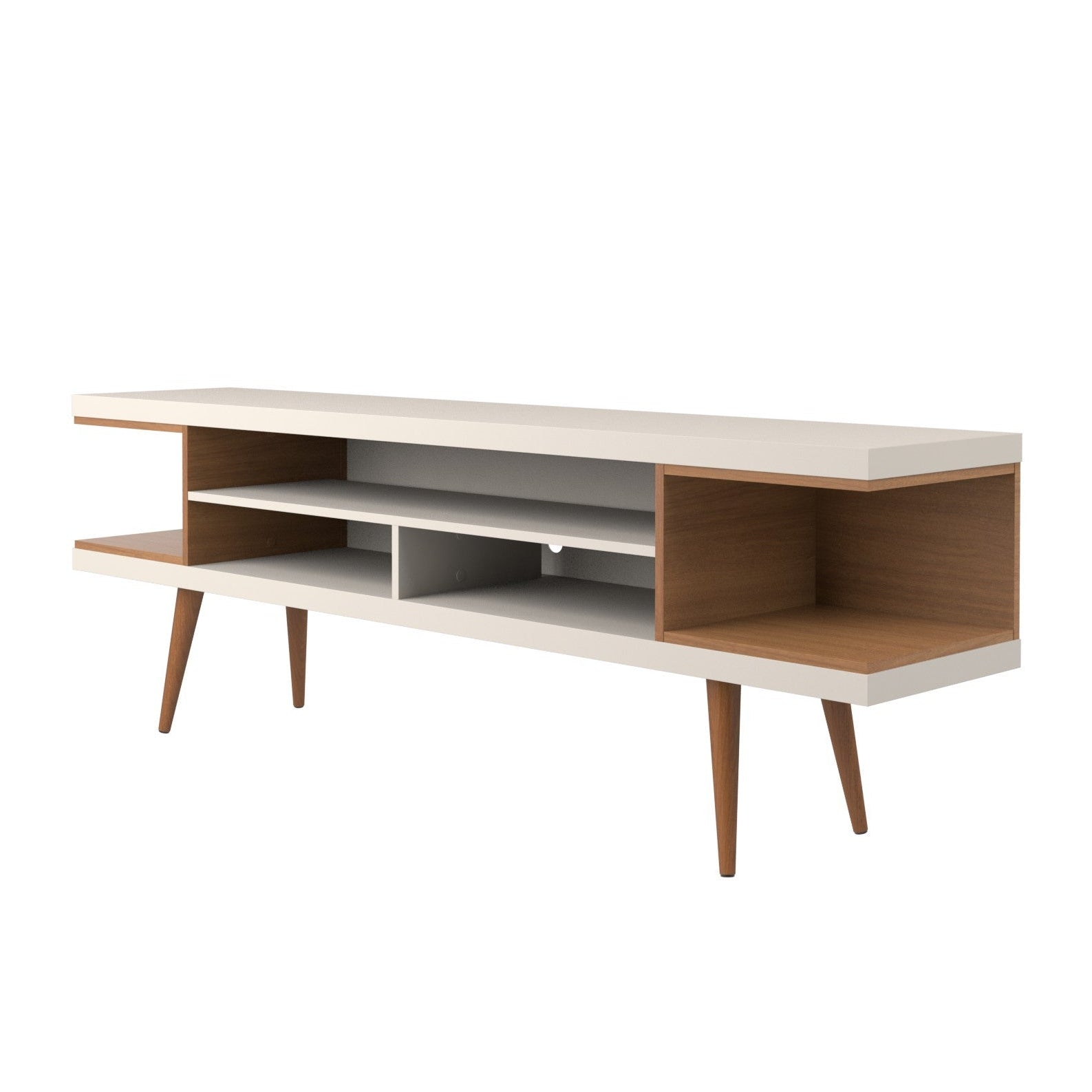 Utopia Free-Standing Off White and Maple Cream 71" TV Stand