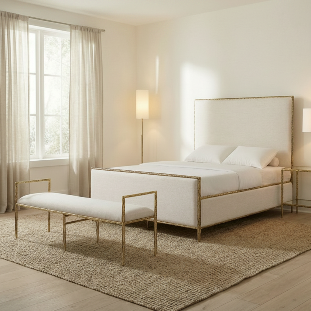 Valda Matte Gold Queen Bed