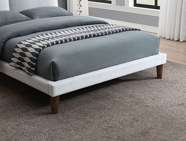 Verwood Contemporary Light Gray Solid Wood Full Platform Bed