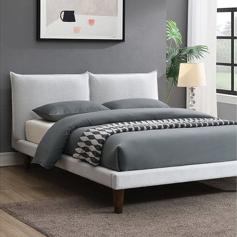 Verwood Contemporary Light Gray Solid Wood Full Platform Bed