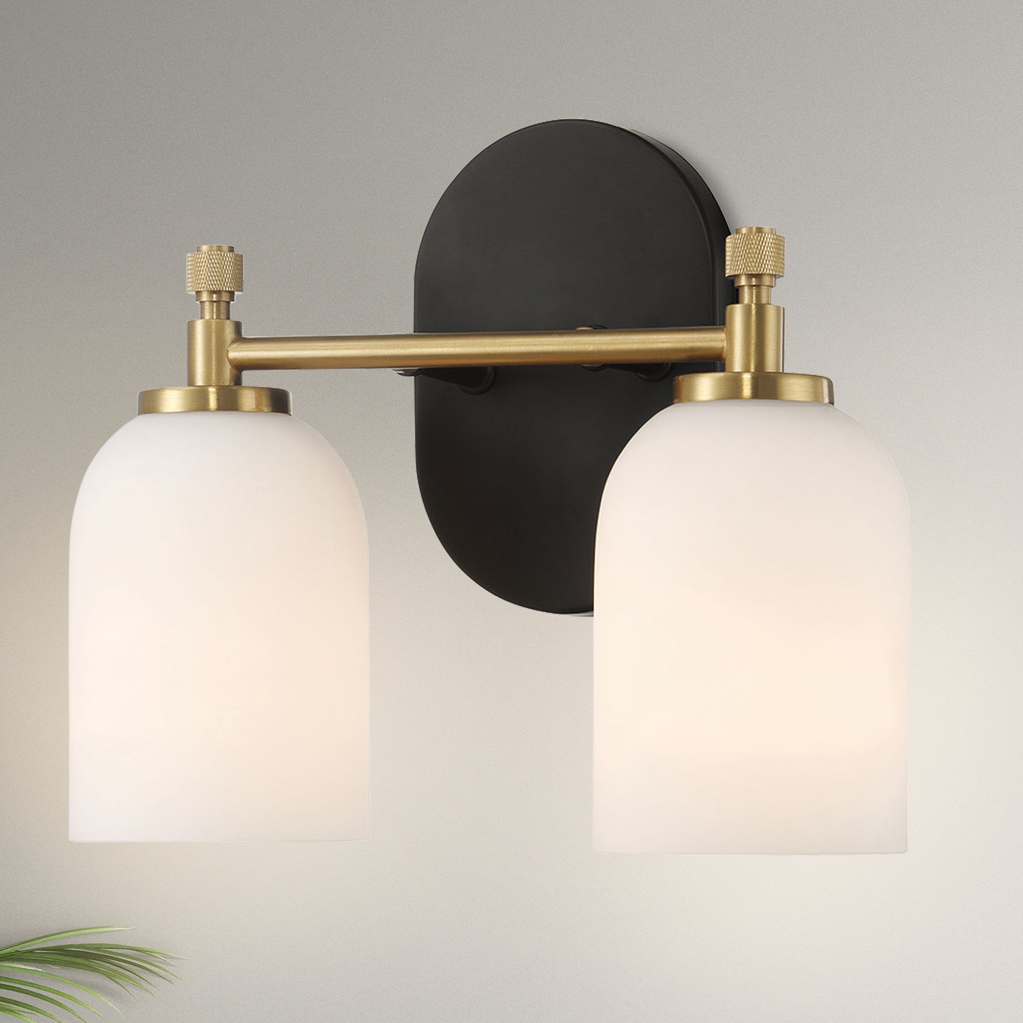 Dublin Two Lights Vanity in Traditional Style for Over Bathroom  Mirror Wall Sconce 12.25"W × 10.125"H × 5.5"E With White Frosted Glass