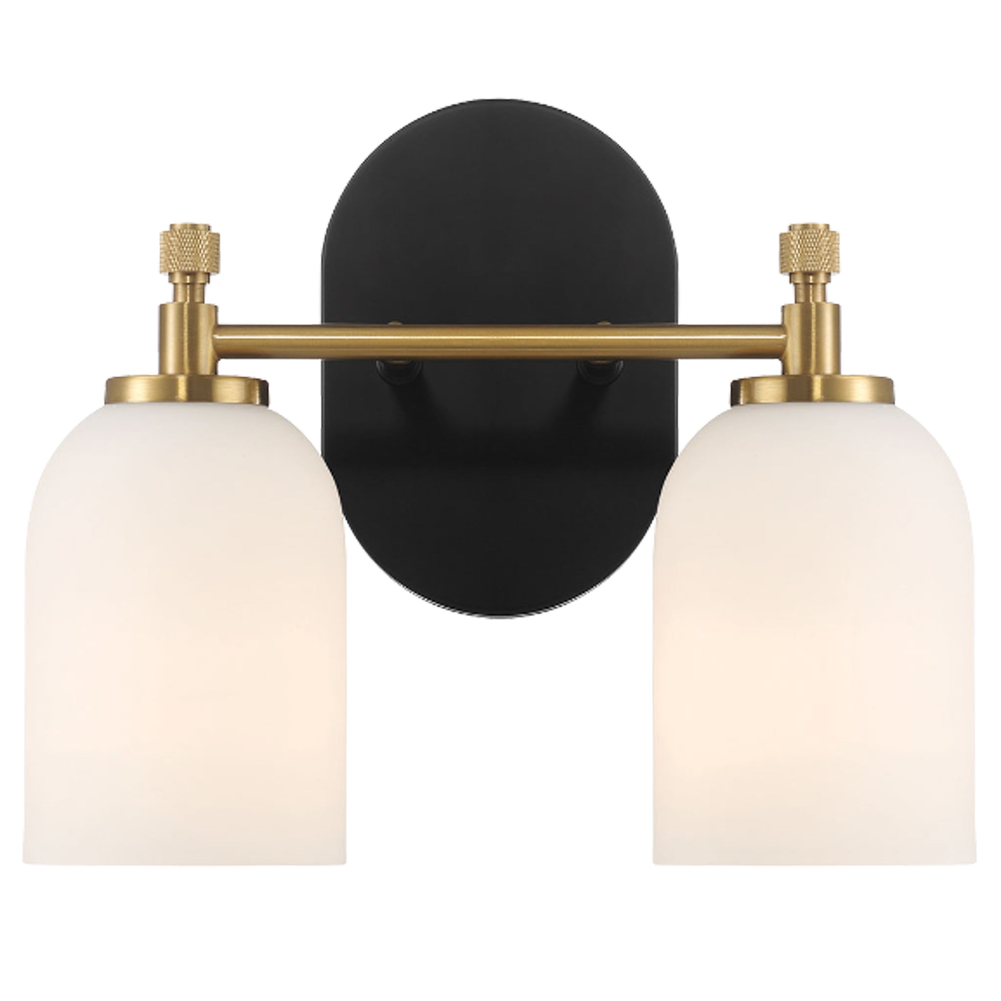 Dublin Two Lights Vanity in Traditional Style for Over Bathroom  Mirror Wall Sconce 12.25"W × 10.125"H × 5.5"E With White Frosted Glass