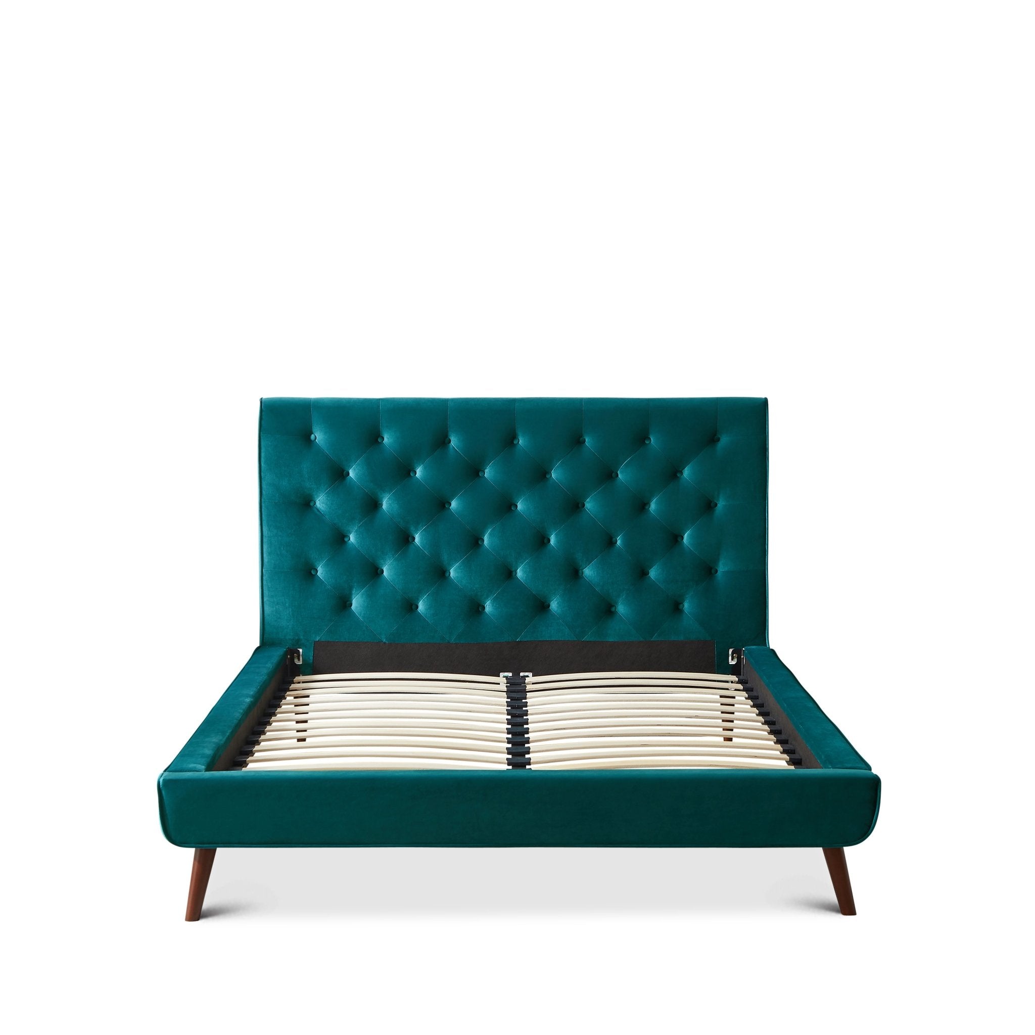 Ashley Queen Turquoise Velvet Platform Bed