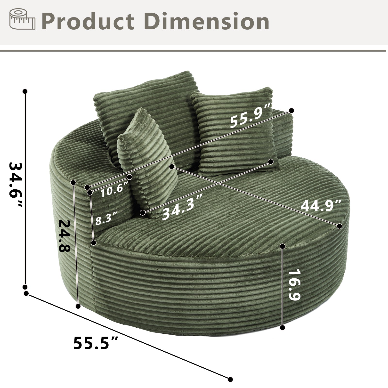 Walkers Round Velvet Sofa Bed with Memory Foam