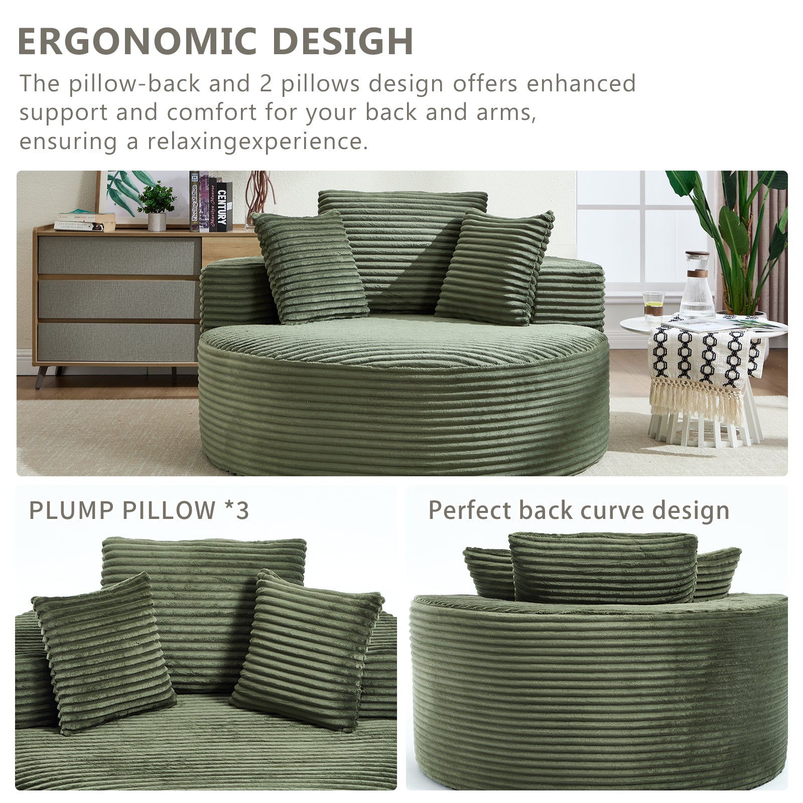 Walkers Round Velvet Sofa Bed with Memory Foam