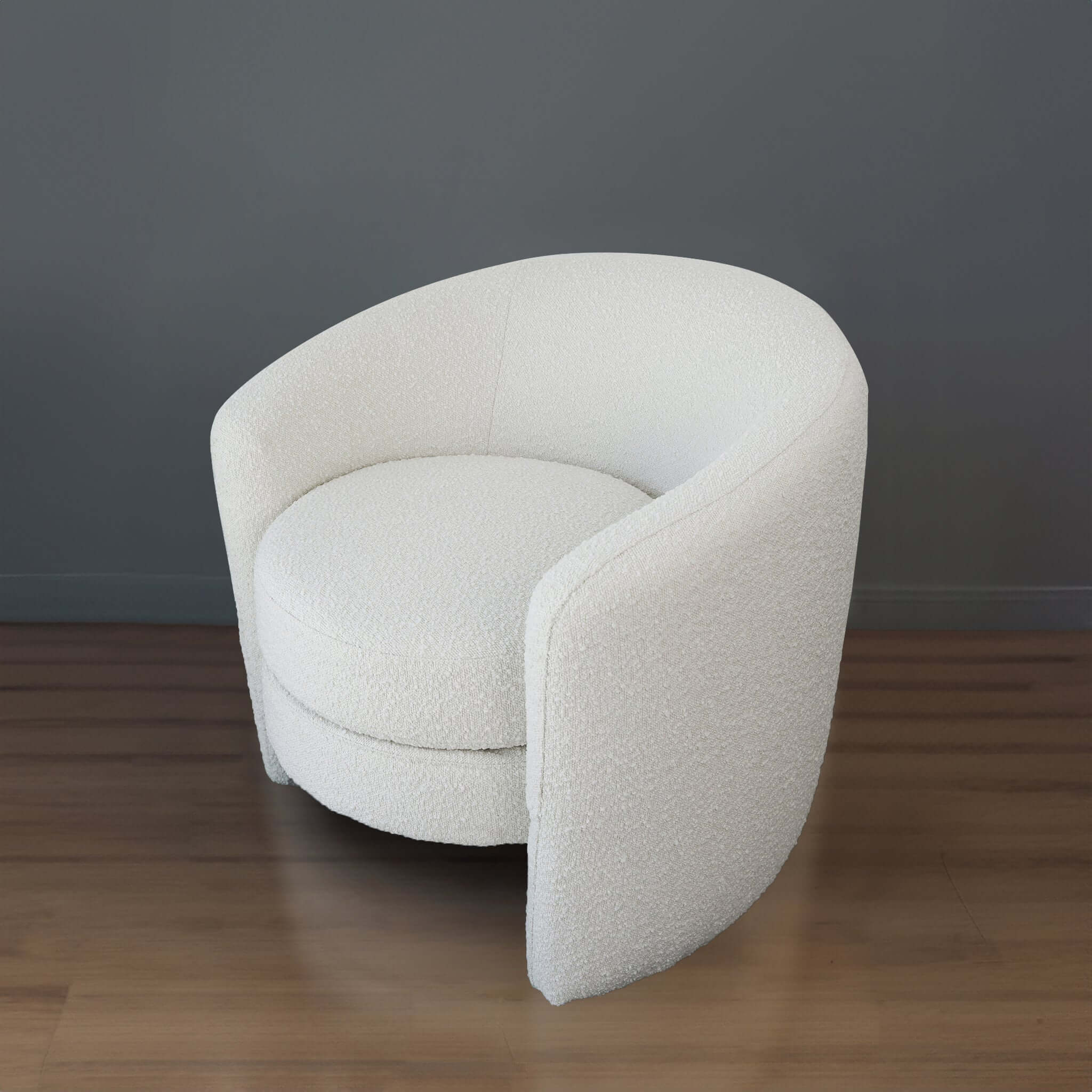 Pinni White Boucle Lounge Chair