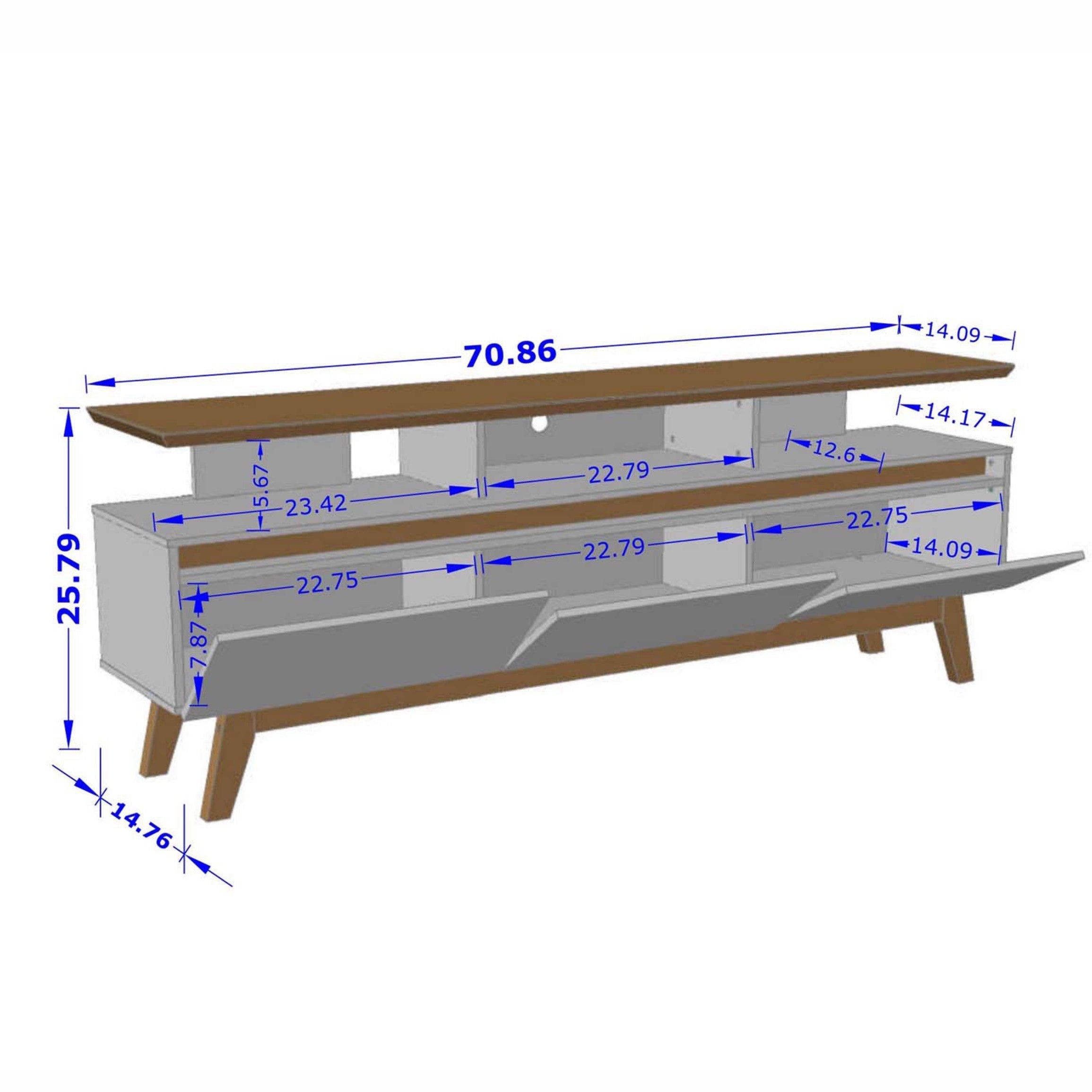 Yonkers 70.86 TV Stand - Off White and Natural