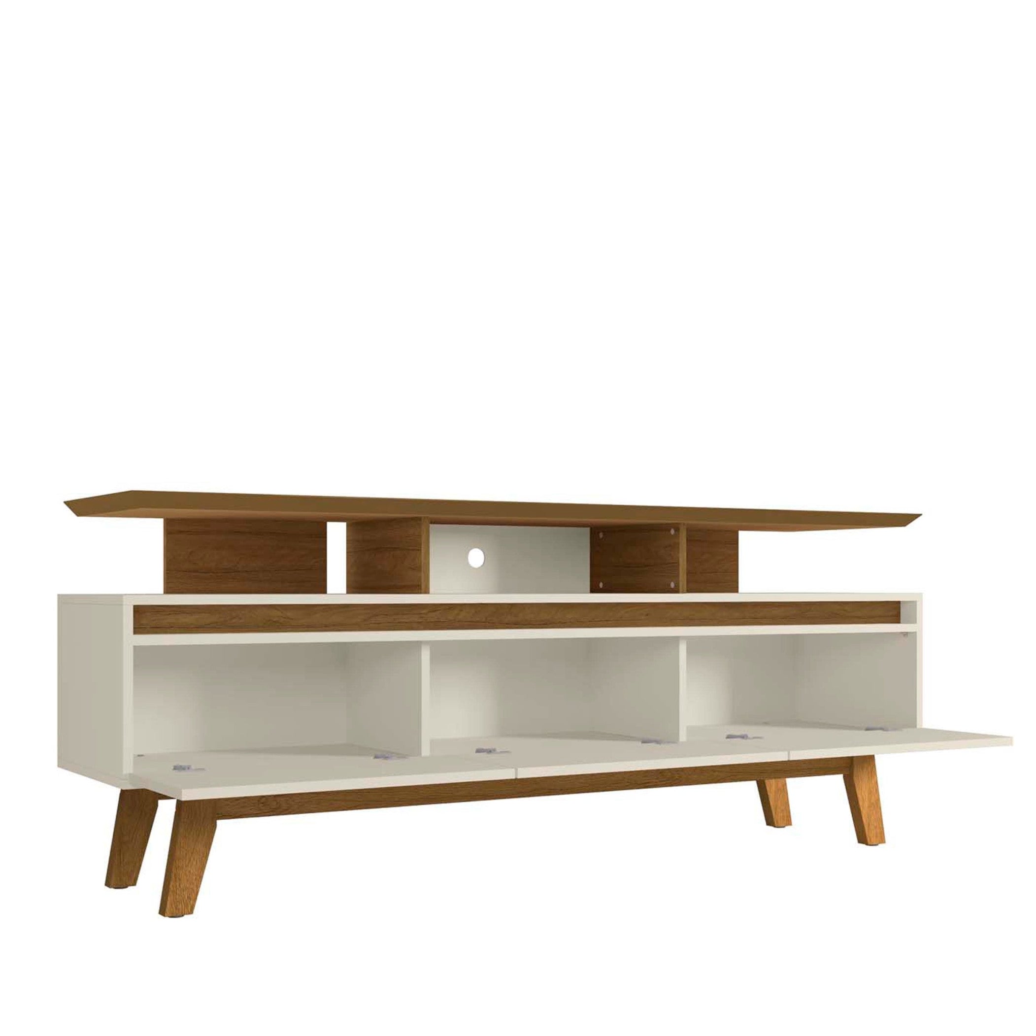 Yonkers 70.86 TV Stand - Off White and Natural