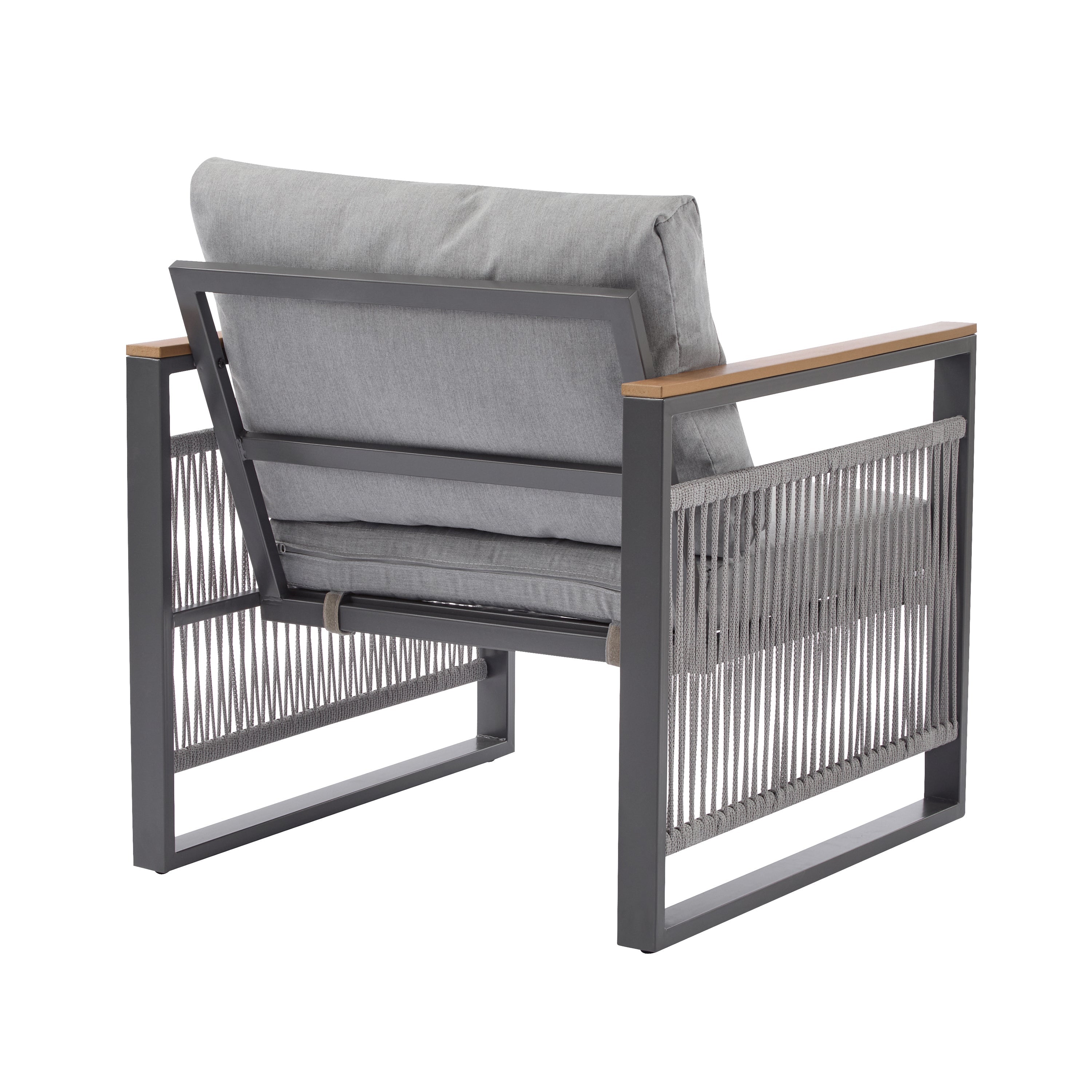 Outdoor Sofa Set Cushioned Seating - Gray
