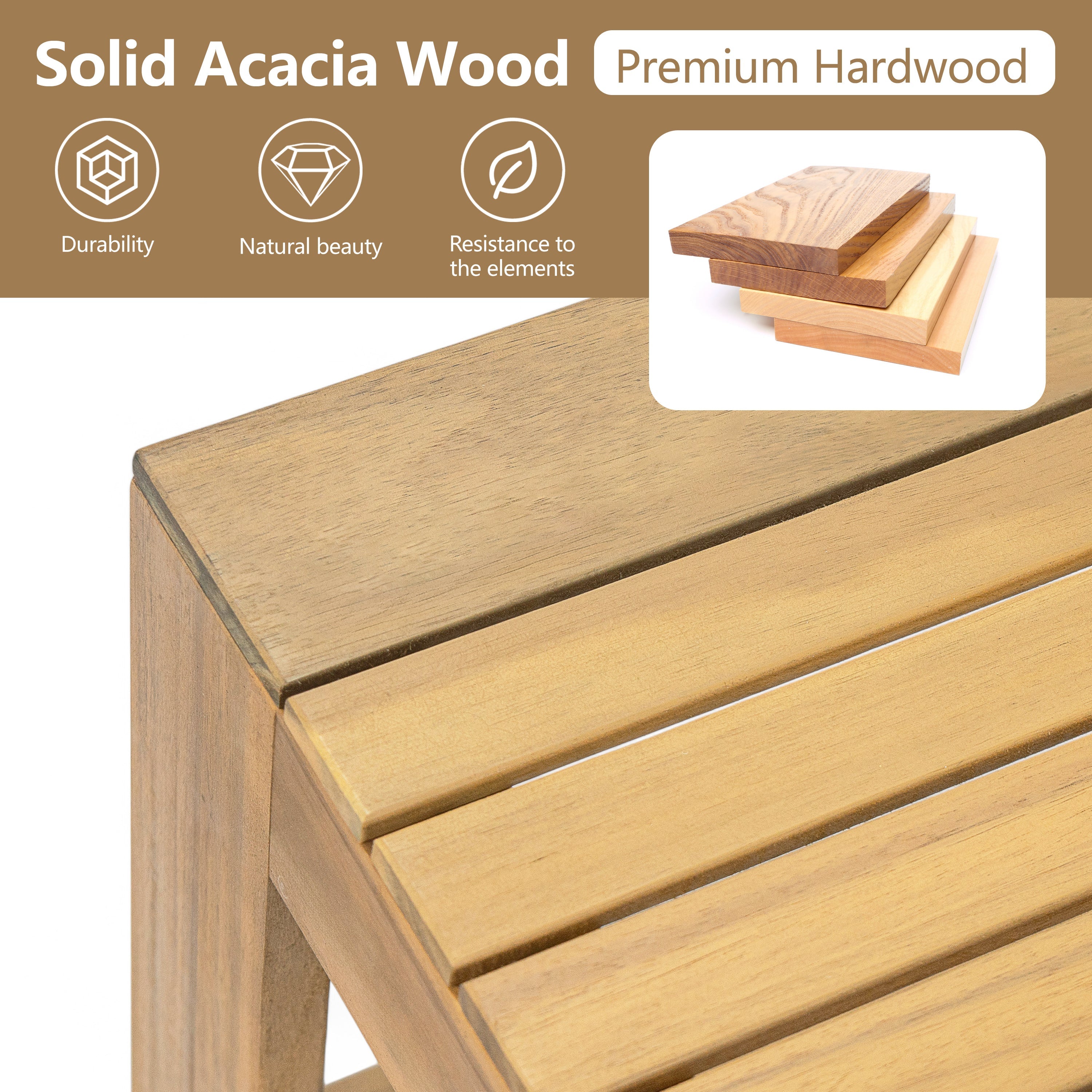 Pcs Outdoor Sectional Set Acacia Wood