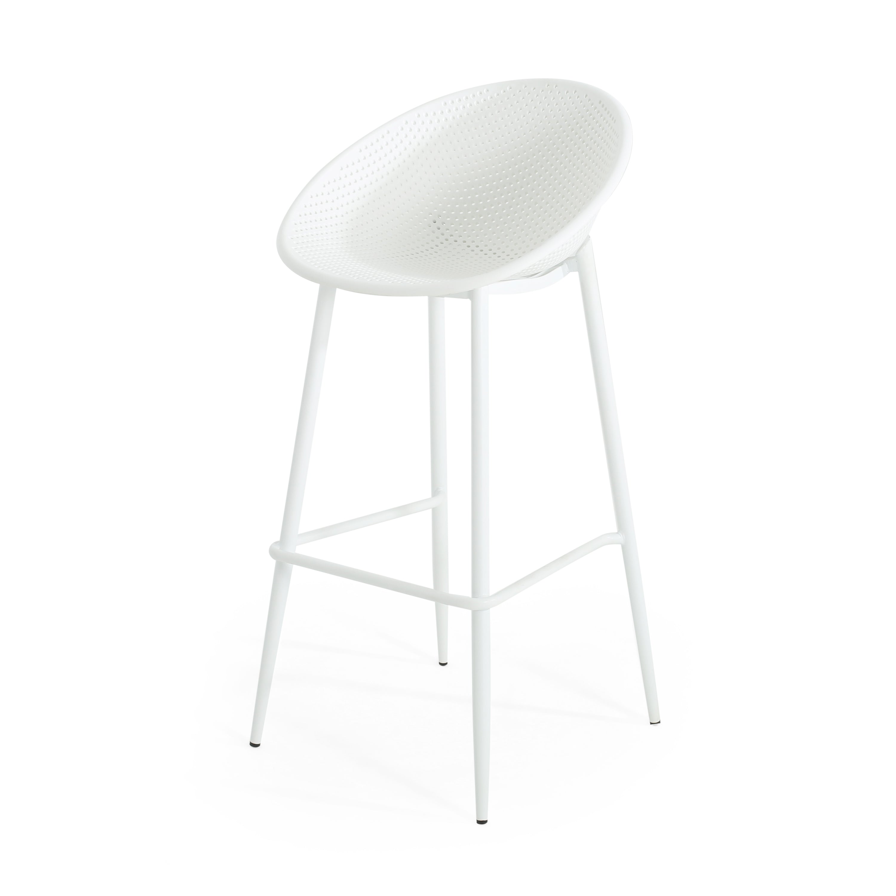 Gable Outdoor Bar Stool Set Outdoor Seating - White