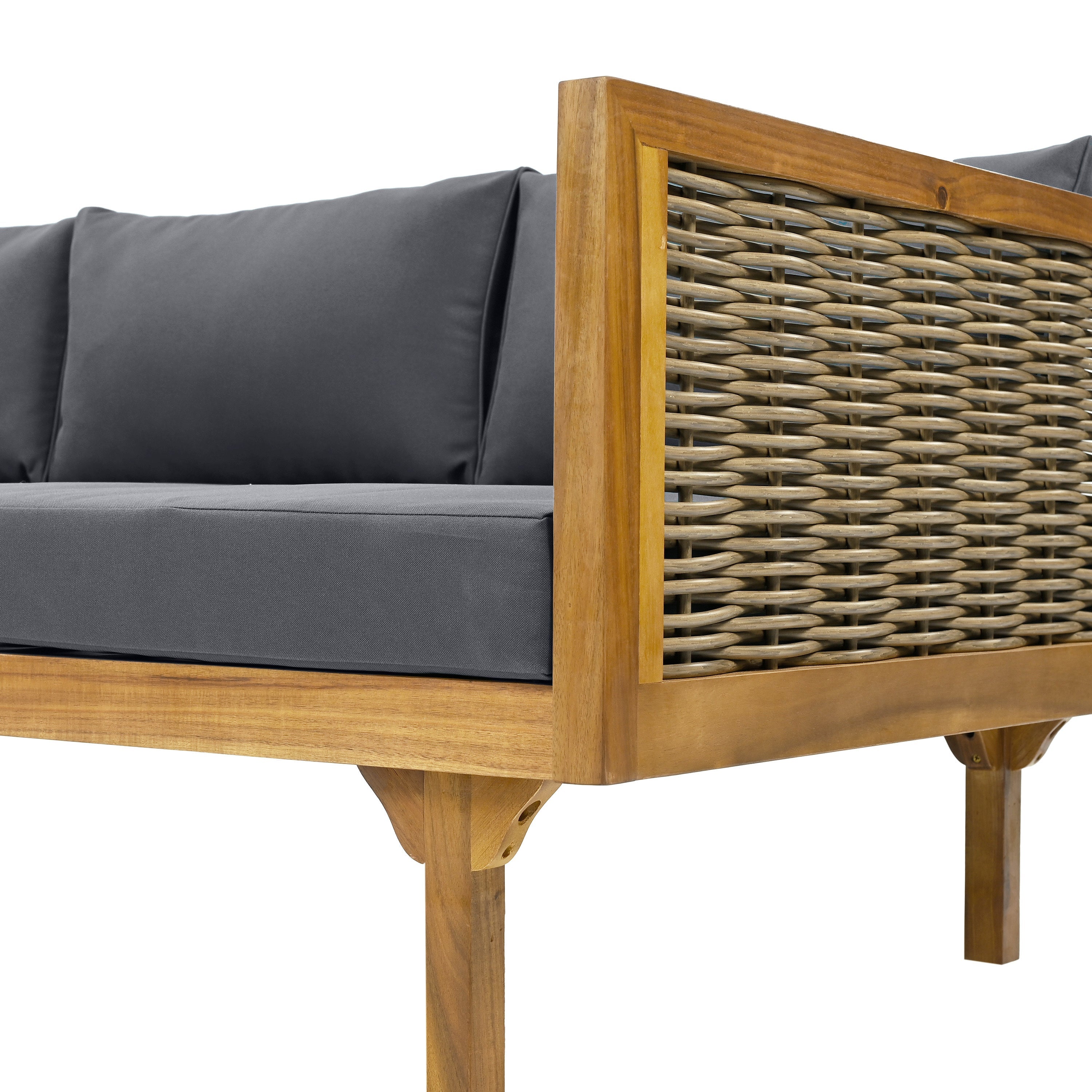 Outdoor Sectional Set Rattan Frame Garden