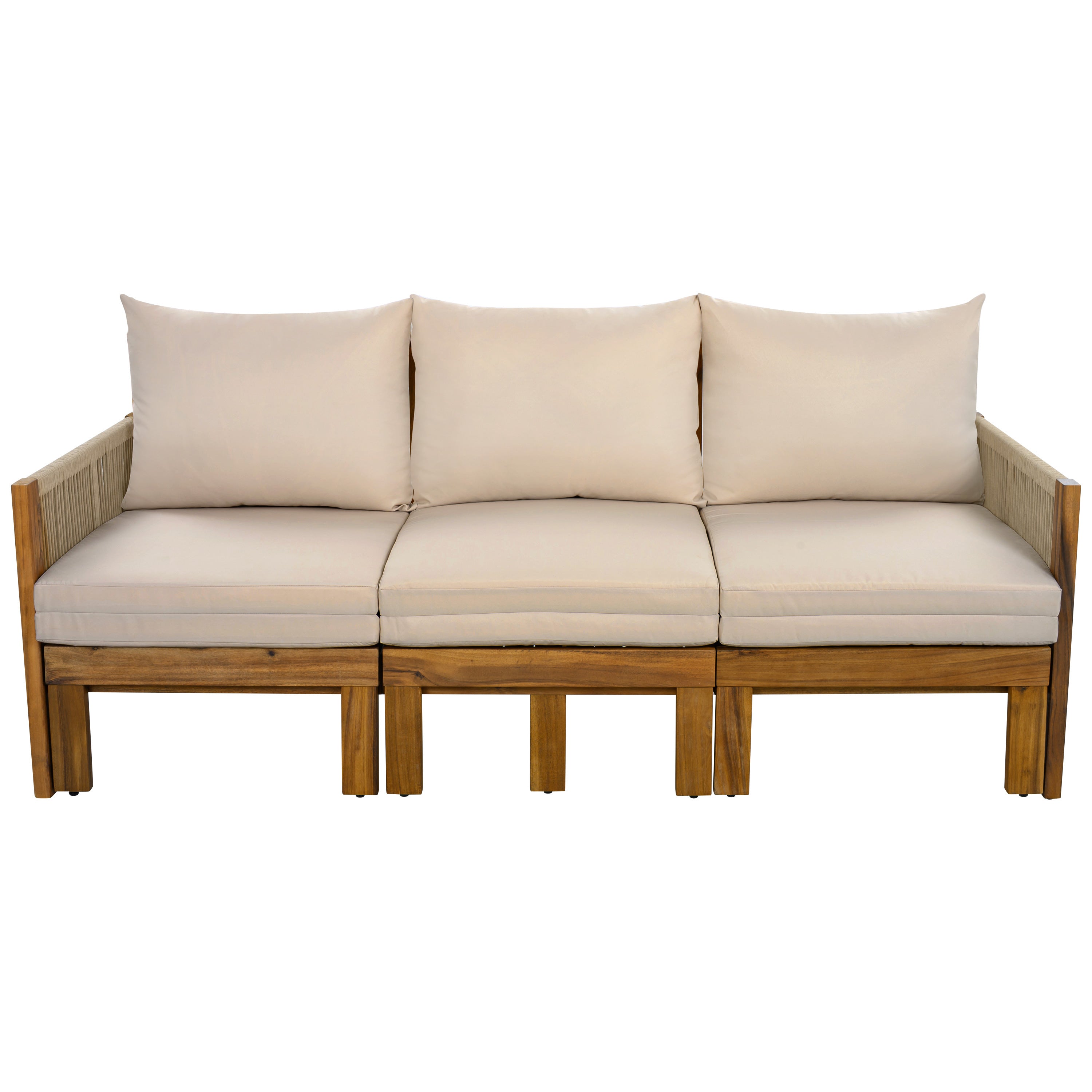 Daybed Outdoor Canopy Daybed Cushioned Seating - Brown