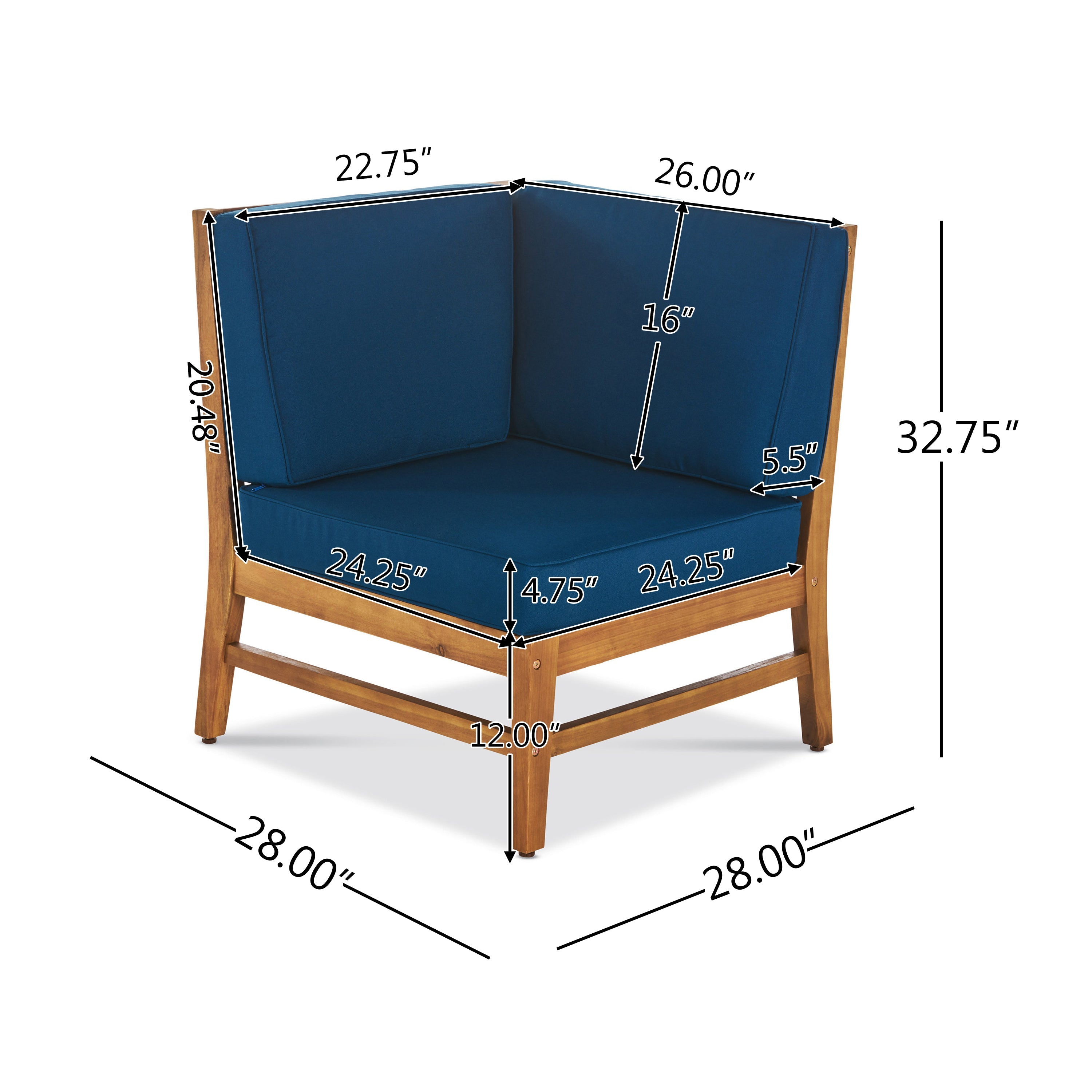 Perla Outdoor Sofa Set Patio Seating - Blue