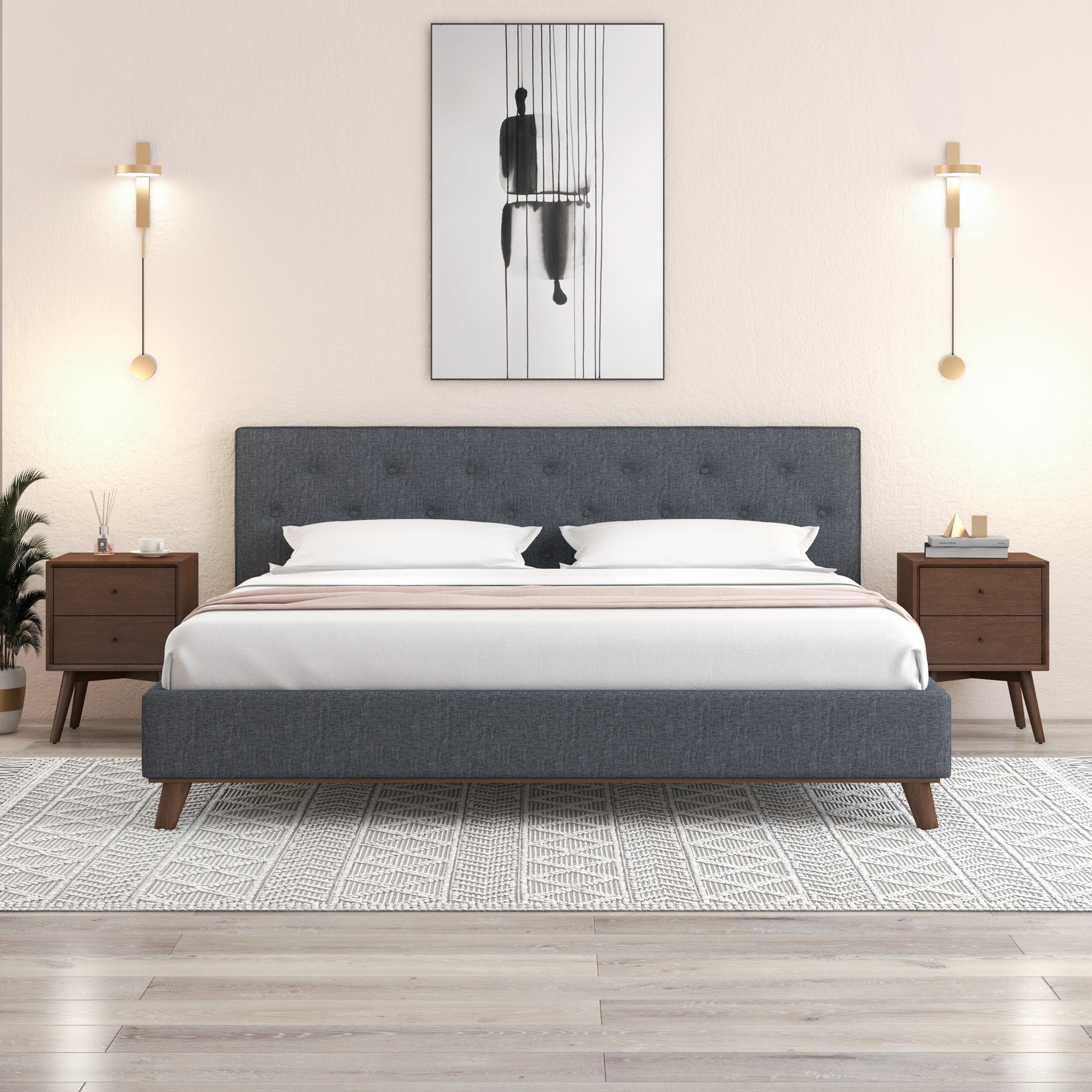 Ashton King Dark Grey Bed