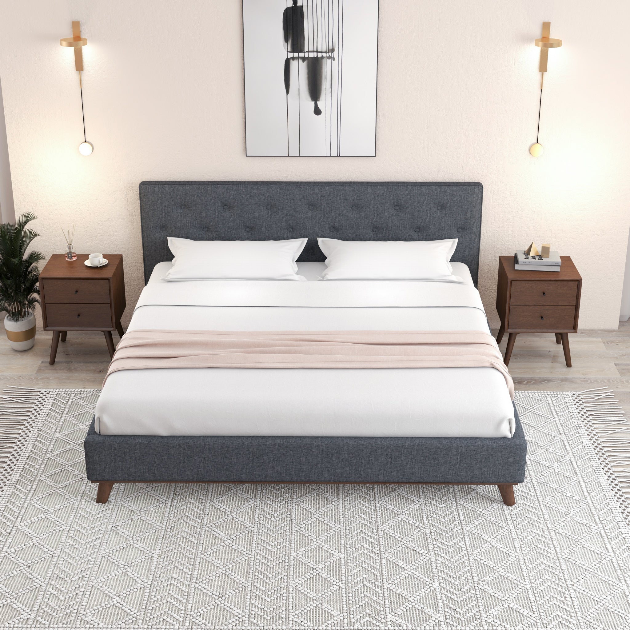 Ashton King Dark Grey Bed