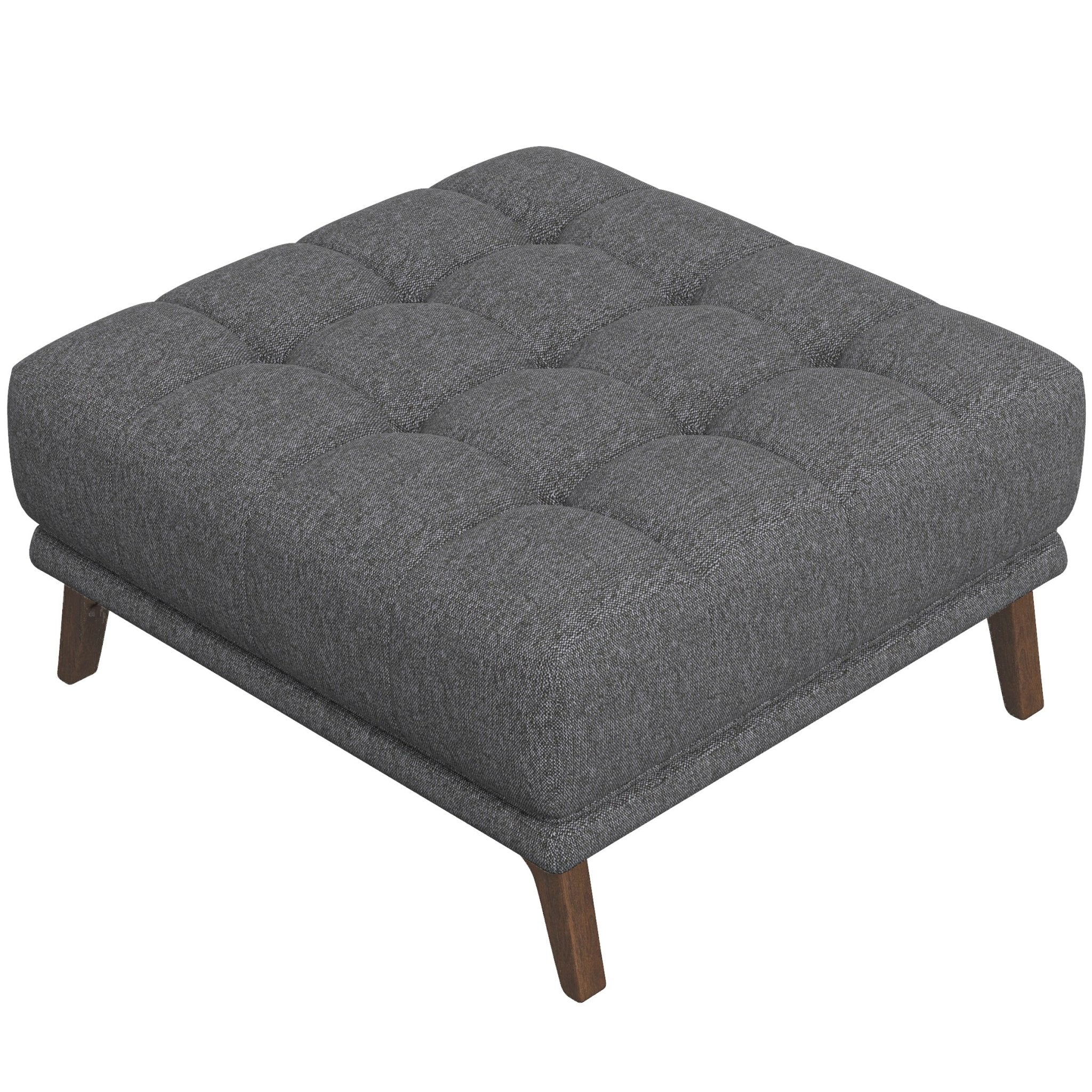 Kano Dark Gray Fabric Ottoman