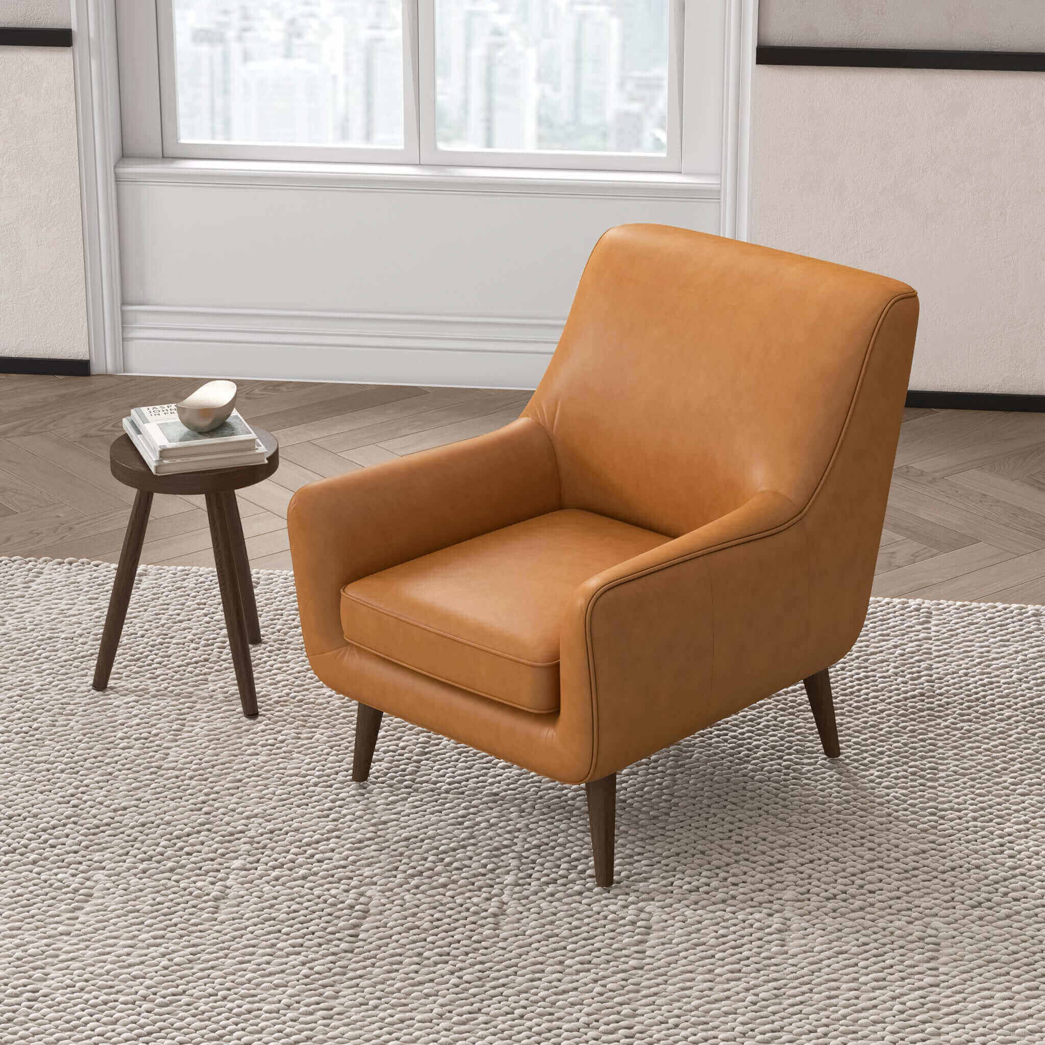 Larros Tan Leather Lounge Chair