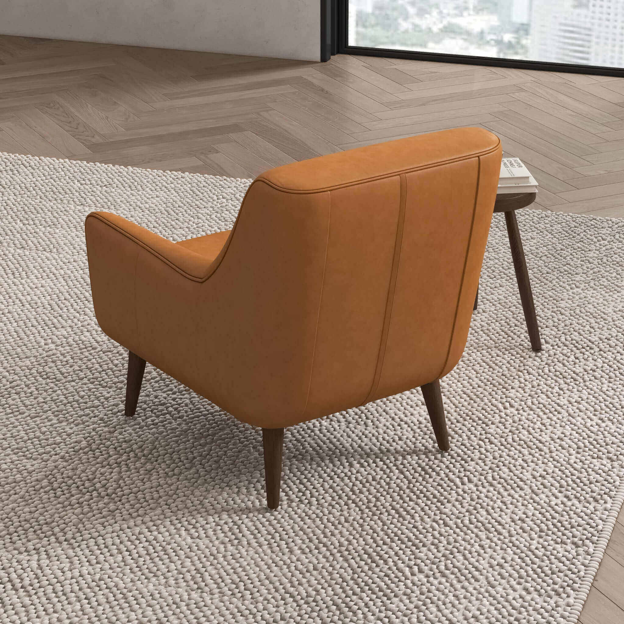 Larros Tan Leather Lounge Chair