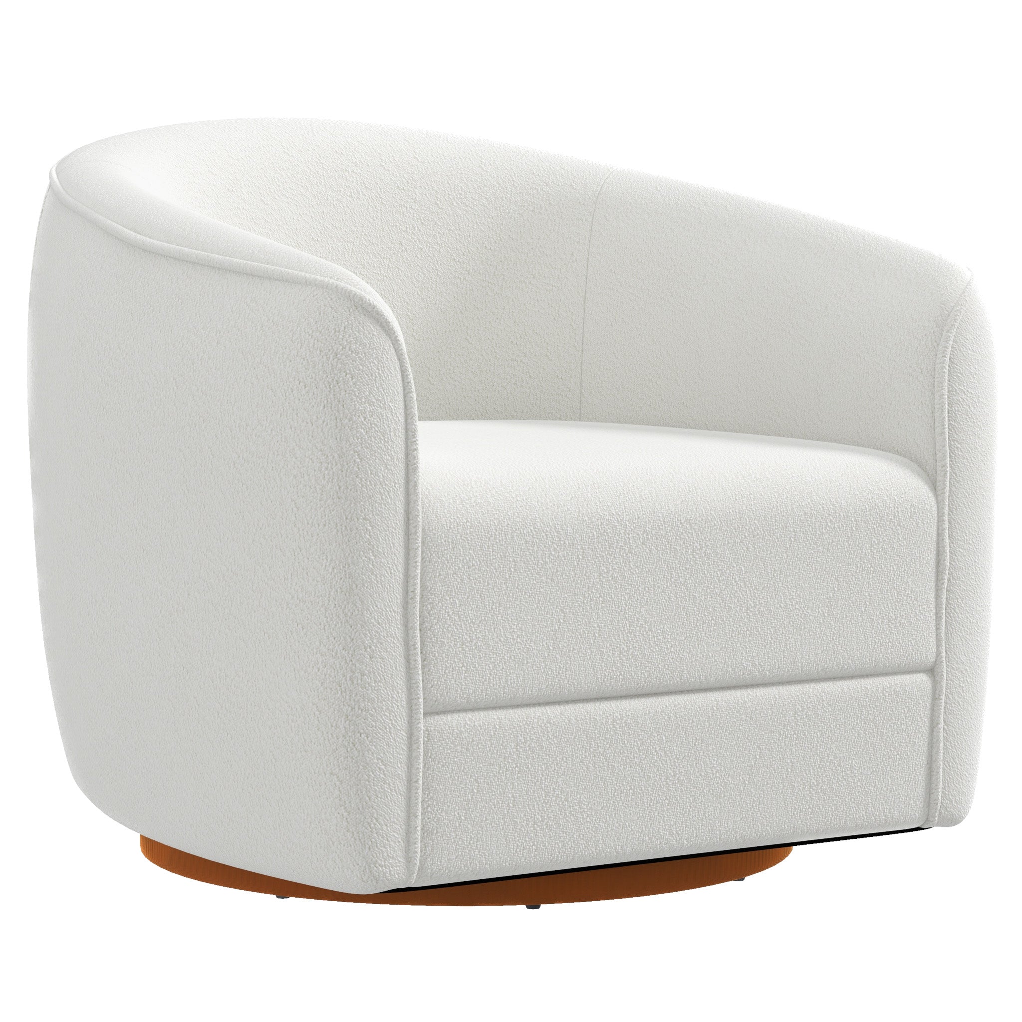 Spring Cream Boucle Swivel Chair
