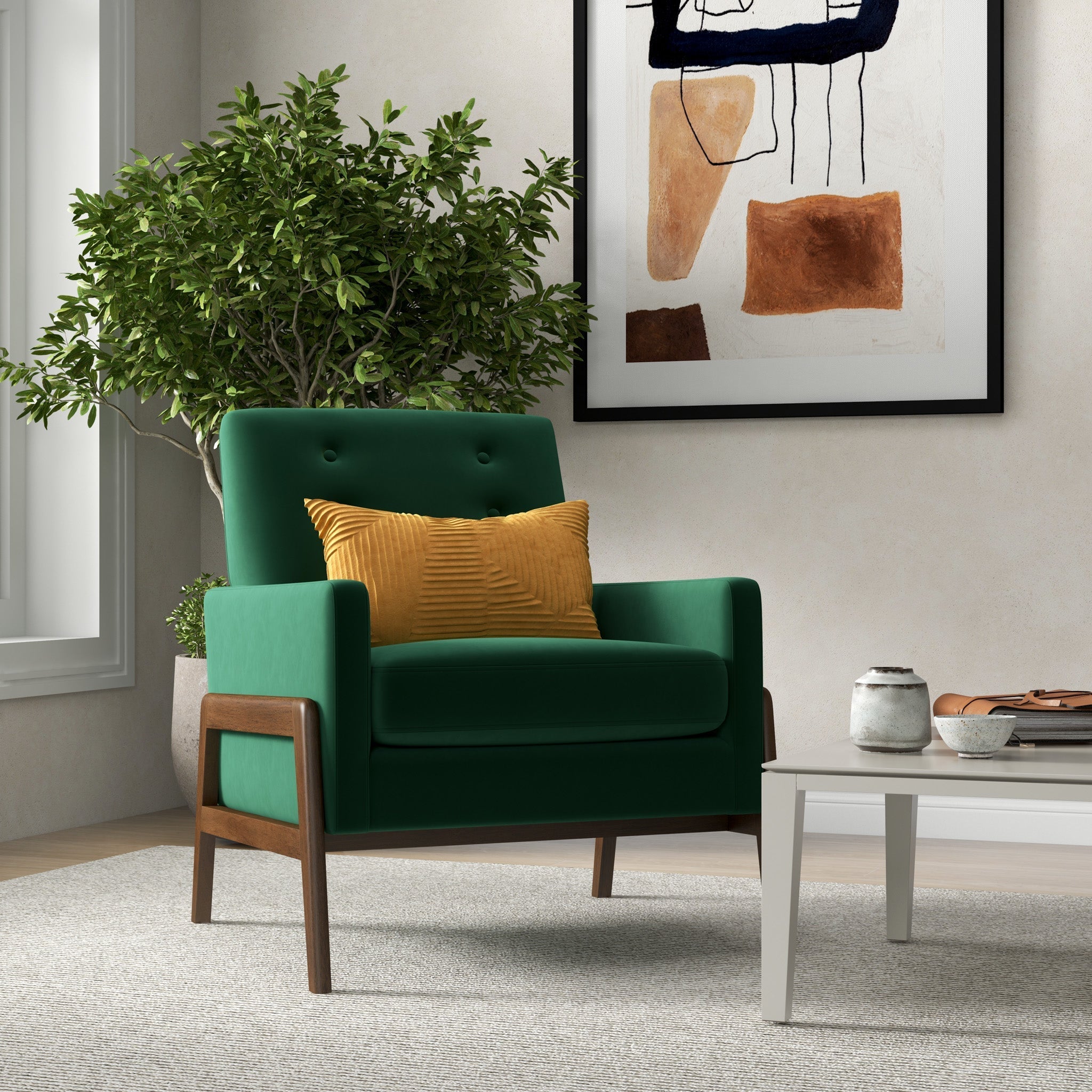 Stella Emerald Green Velvet Lounge Chair