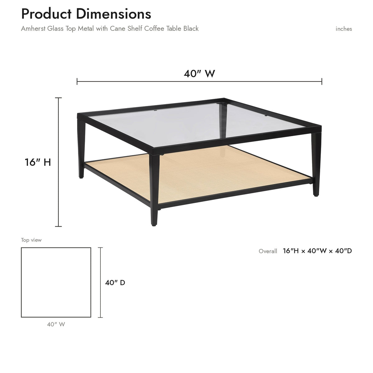 Product dimensions diagram