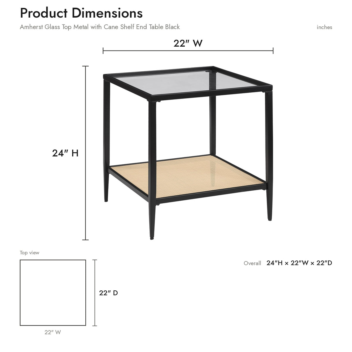 Product dimensions diagram