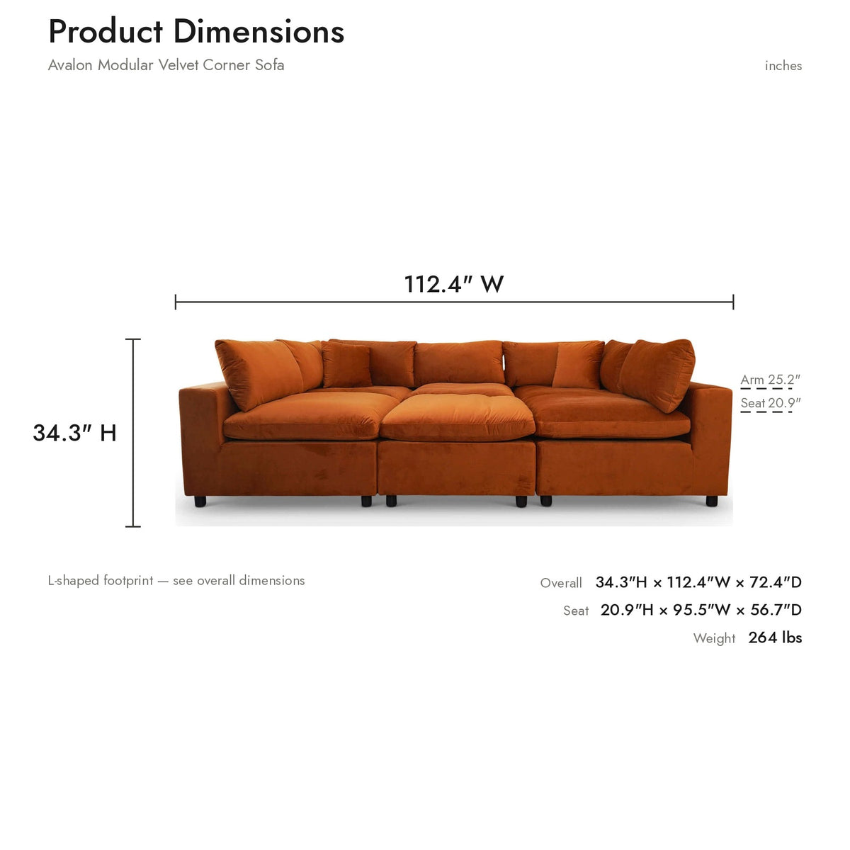 Product dimensions diagram