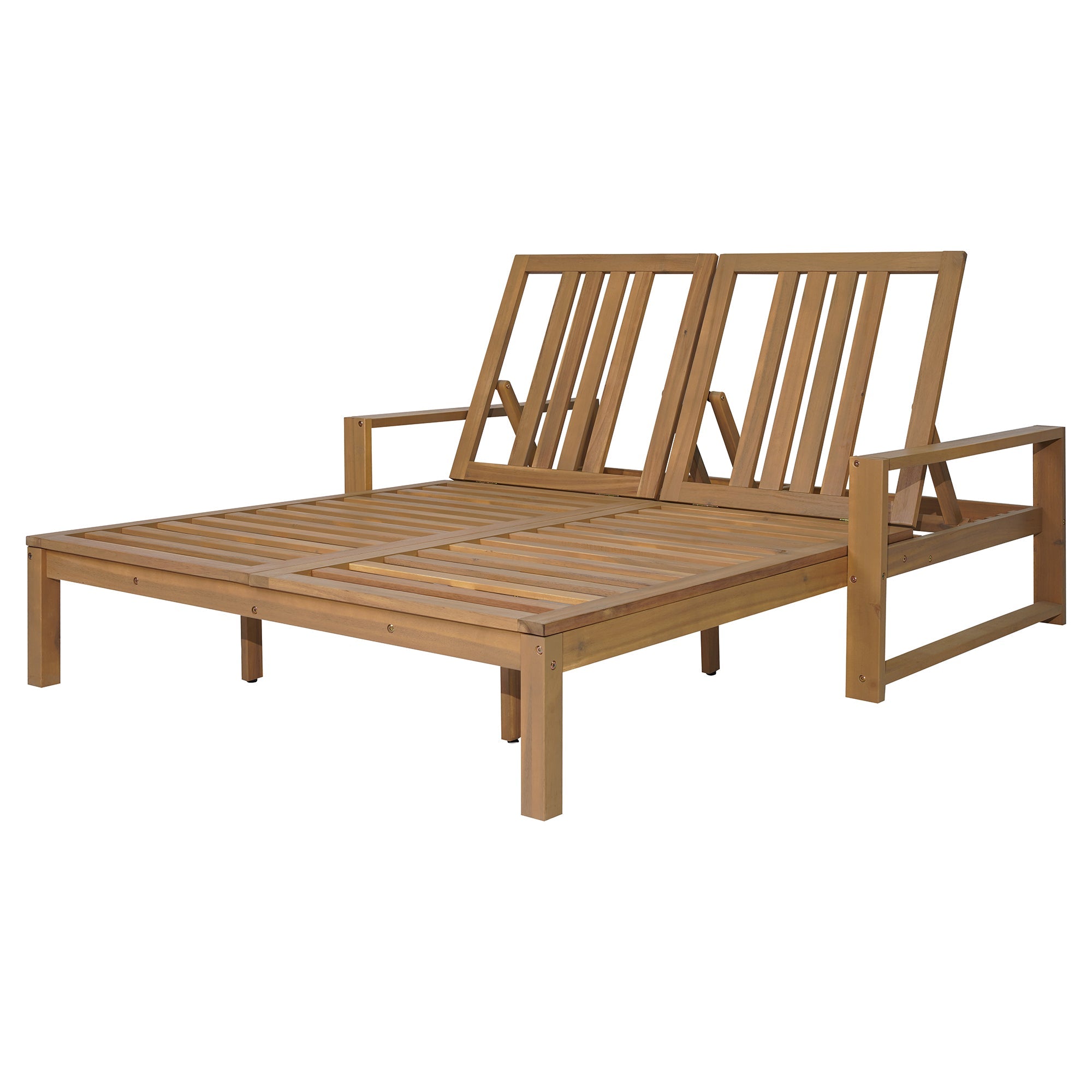 Trexm Outdoor Chaise Lounge Adjustable Back Backrest