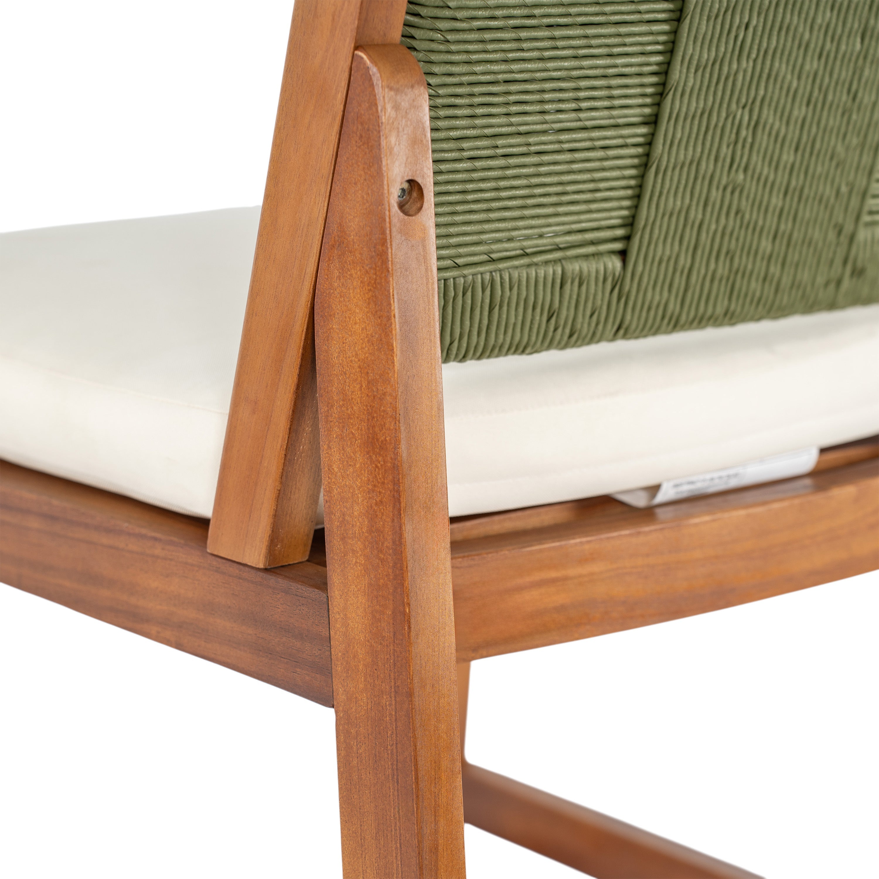Outdoor Bar Stool Cushioned Seating Set of 2 - Teak