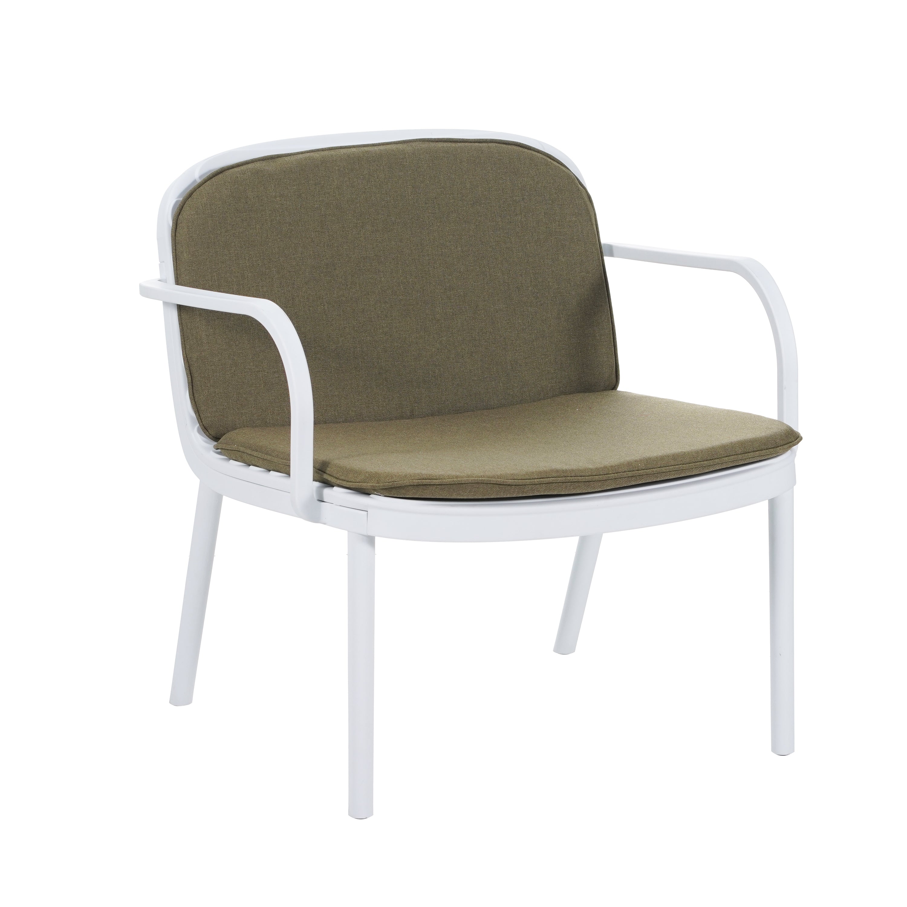Luna Outdoor Chat Set Cushioned Seating - White