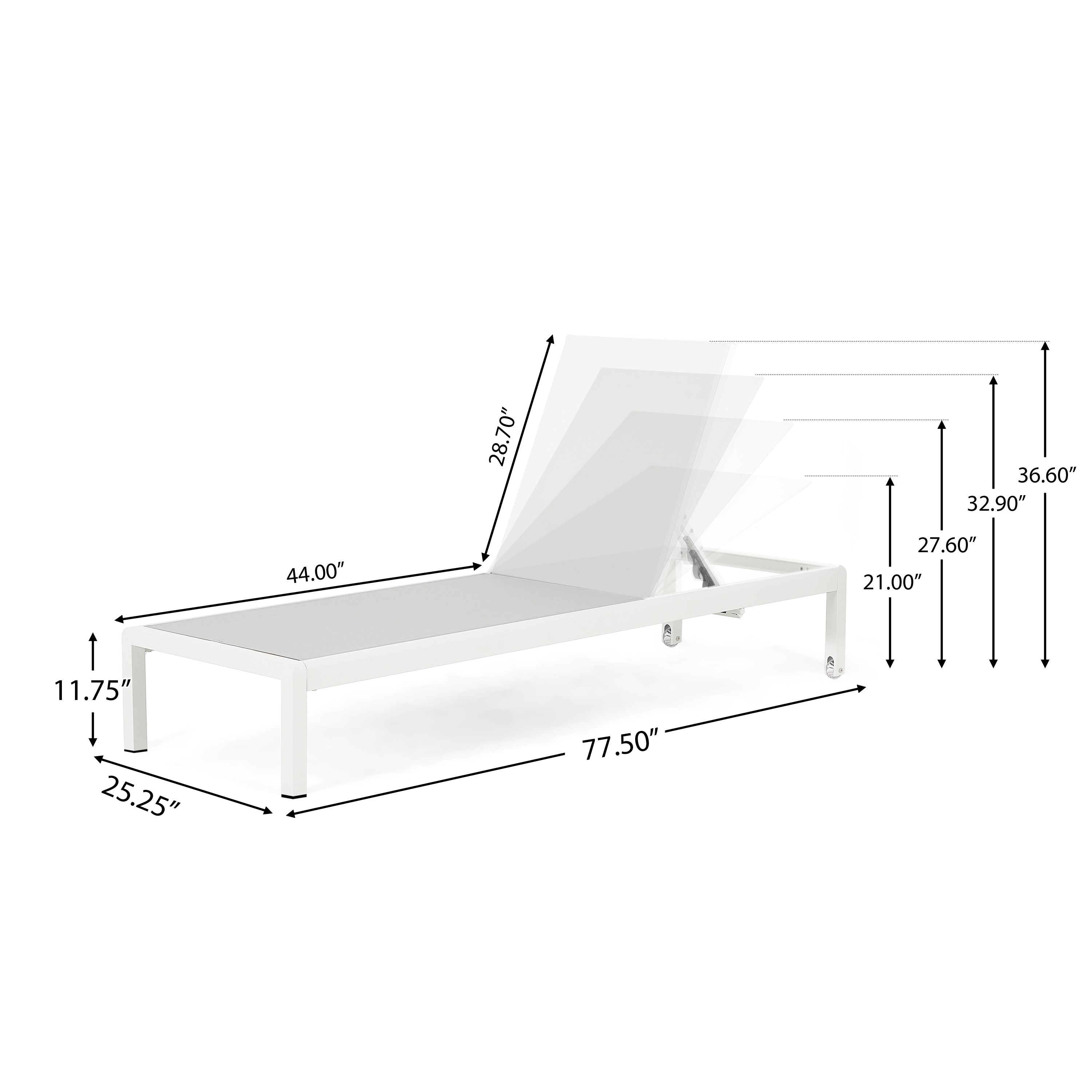 Chaise Outdoor Chaise Lounge Set Adjustable Back
