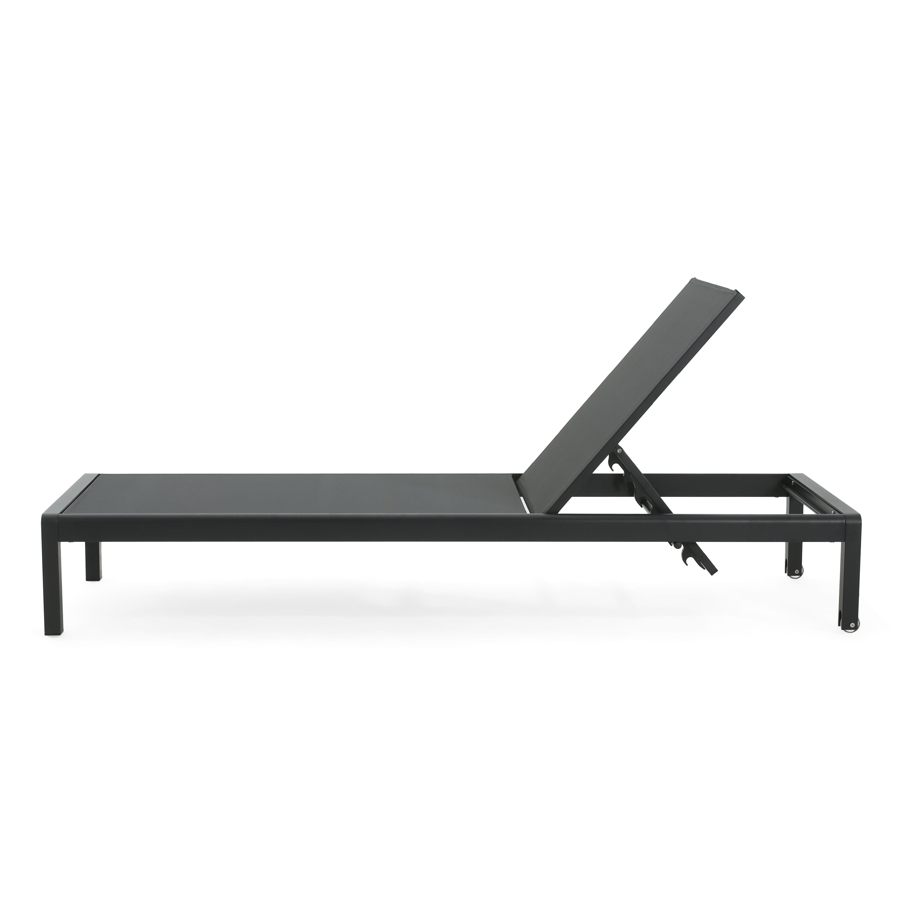 Chaise Outdoor Chaise Lounge Set Adjustable Back - Black