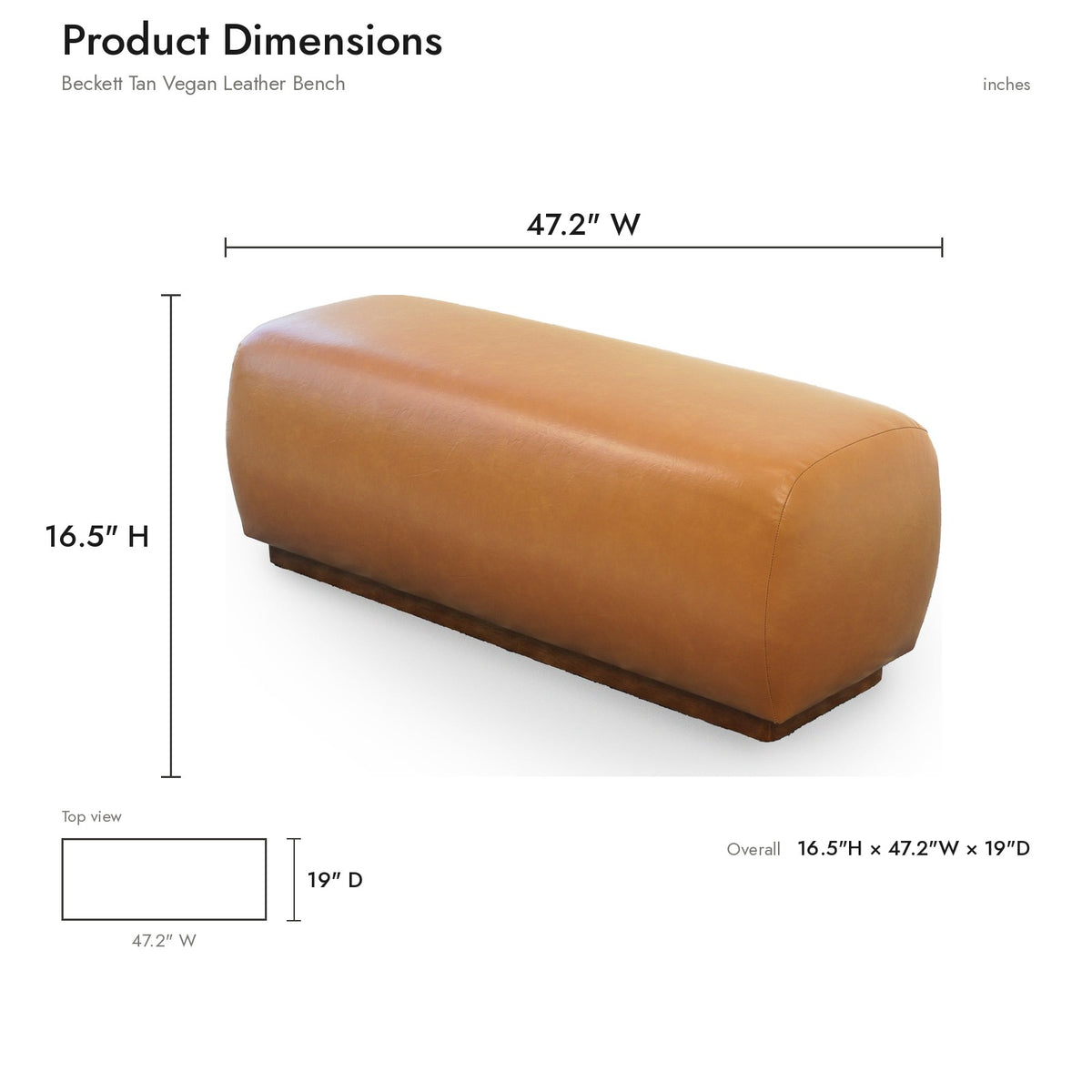 Product dimensions diagram