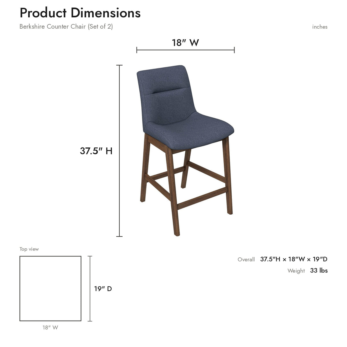 Product dimensions diagram