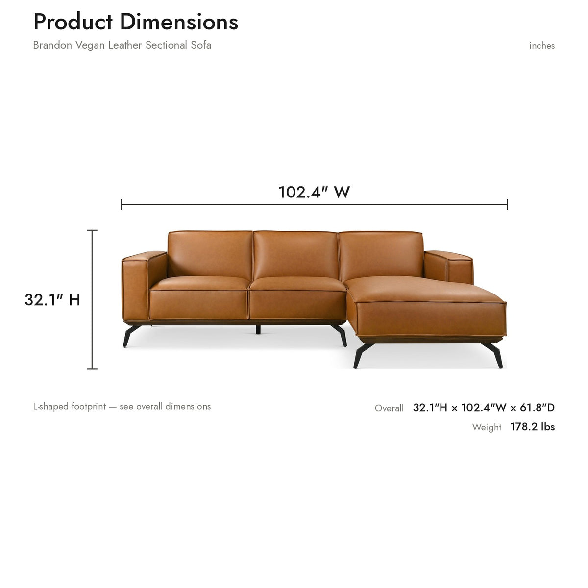 Product dimensions diagram