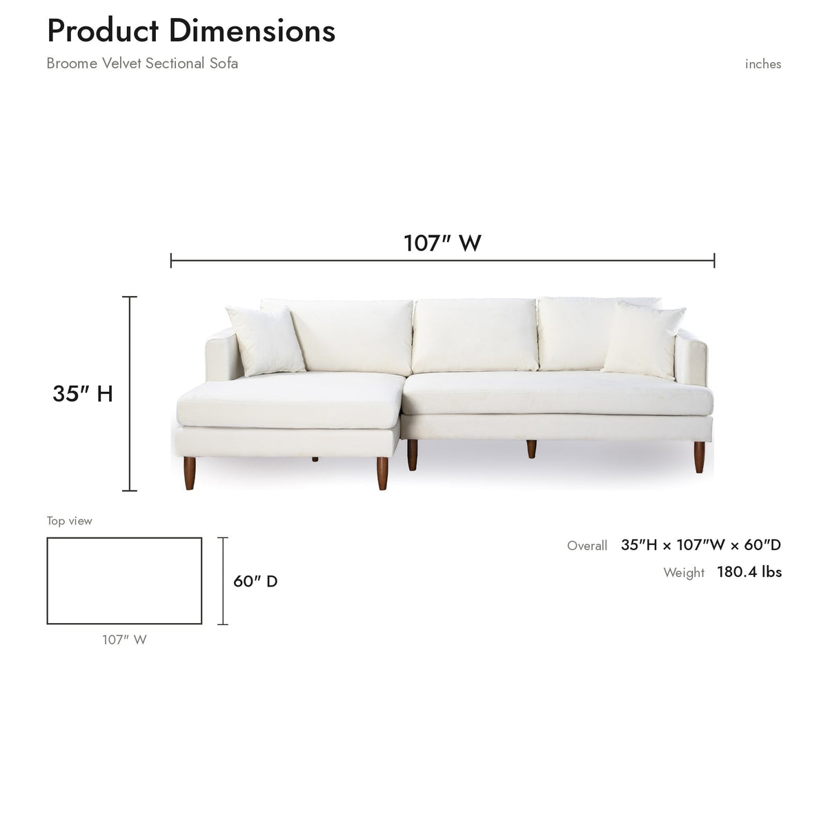 Product dimensions diagram